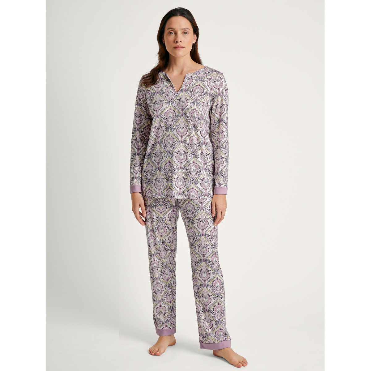 Pyjama manches longues Coton ORIENT DREAMS lilas parfumé, CALIDA