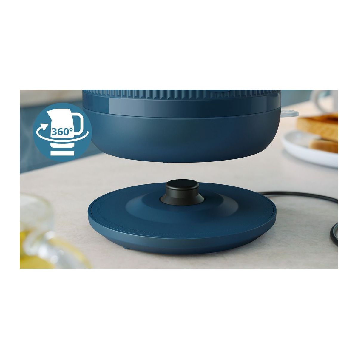 Bouilloire HD9411/70 Bouilloire électrique bleue Série 3000 1.7L, 2200W couleur unique, PHILIPS