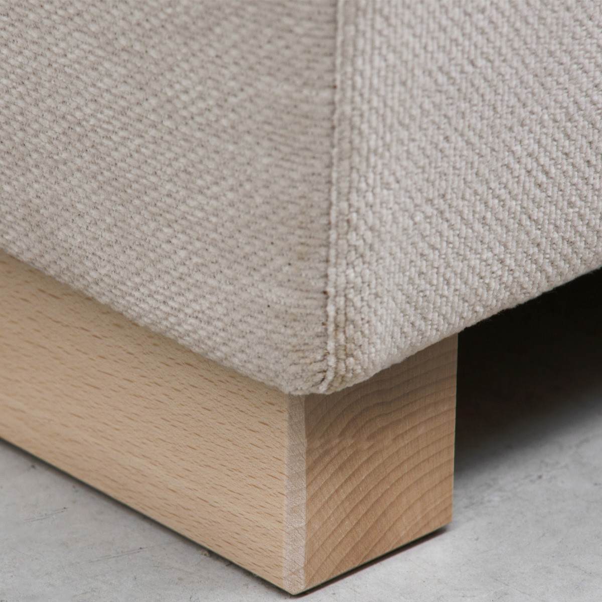 Canapé d'angle à gauche convertible 5 places en tissu chenille - ROBIN beige, HOMIFAB