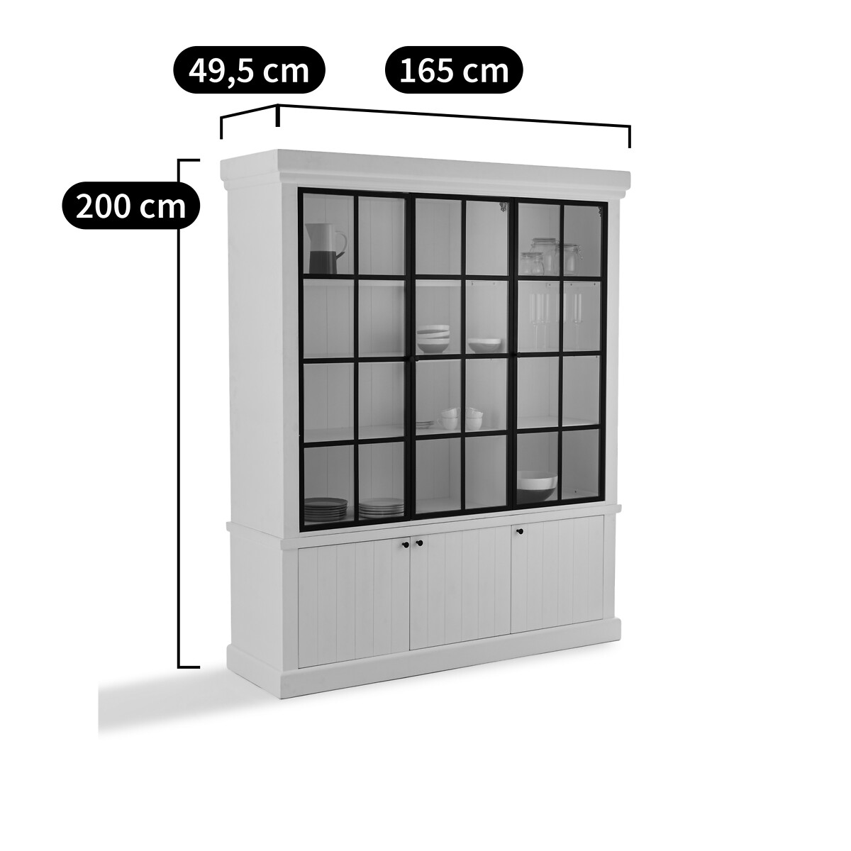 Vaisselier en pin massif et MDF, XINIA blanc, LA REDOUTE INTERIEURS