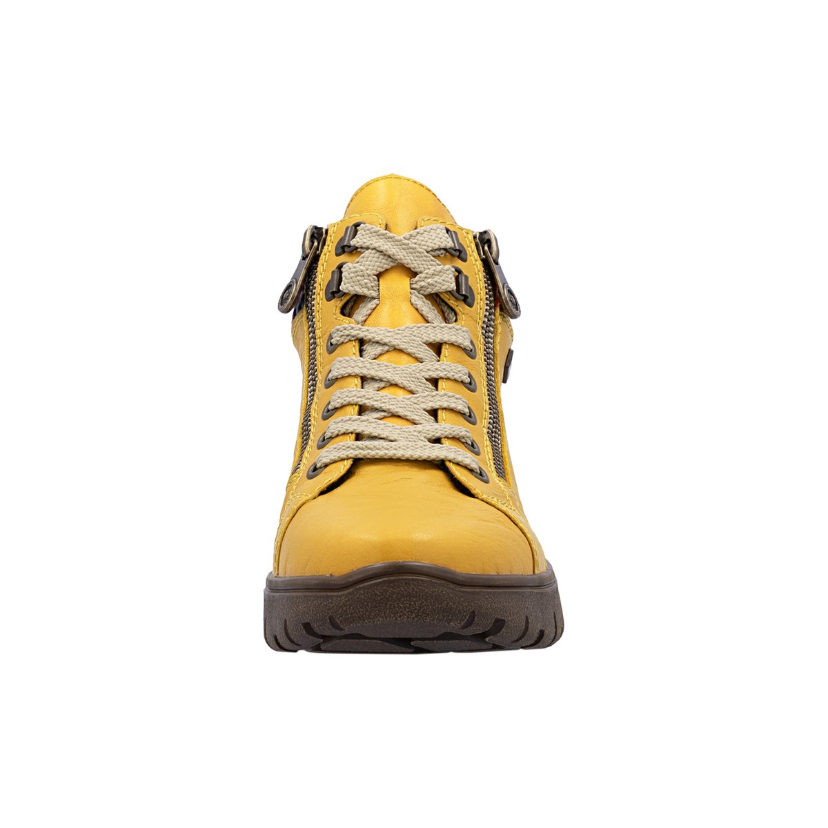 Basket Montante Cuir Odeon jaune, RIEKER