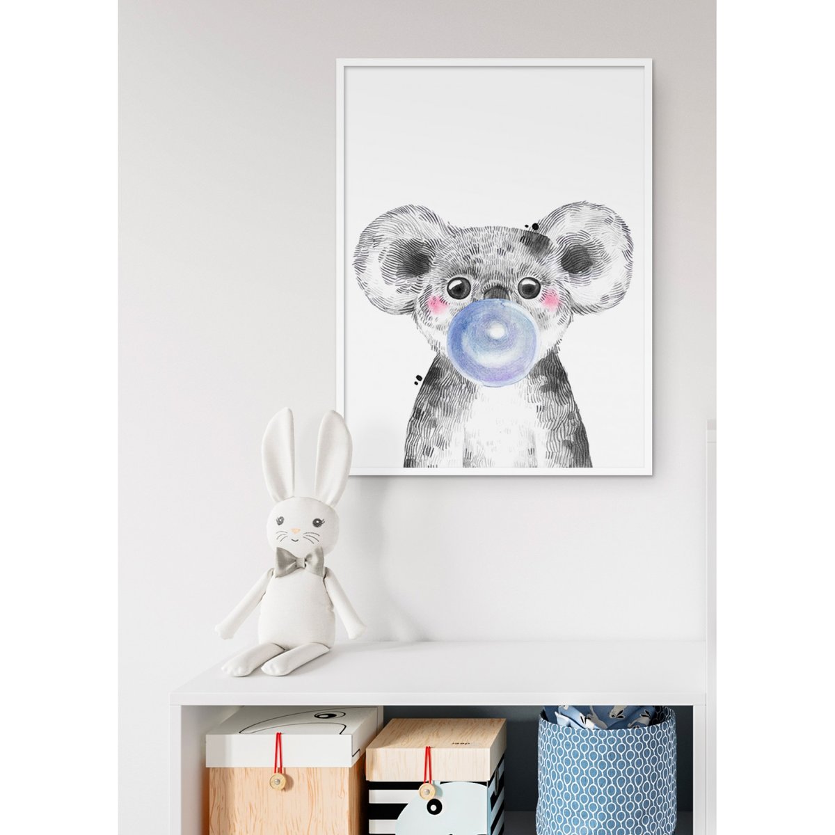 Affiche Bulle de Koala Bleue blanc, L'AFFICHERIE