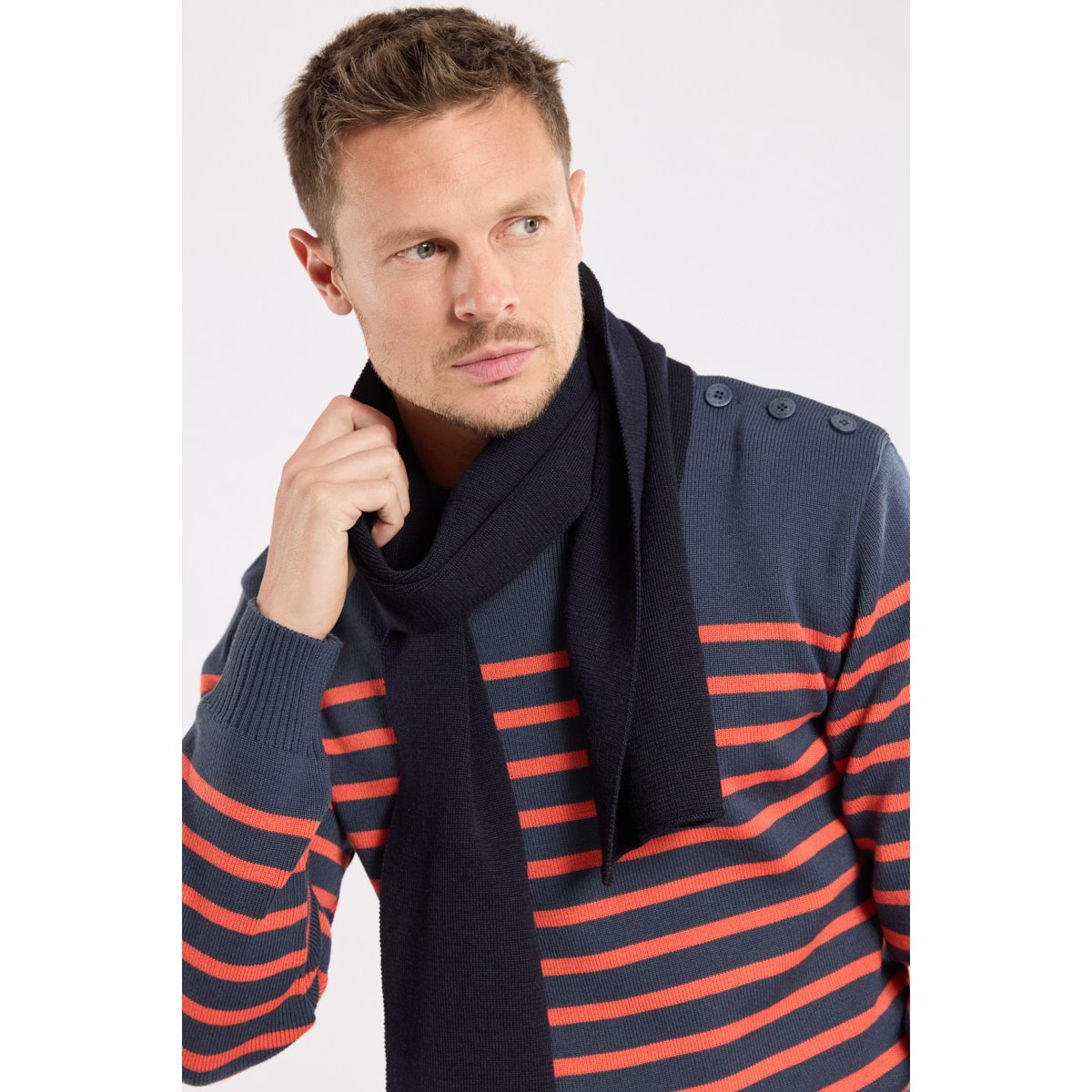 Écharpe rayée en Lambswool navire, ARMOR-LUX