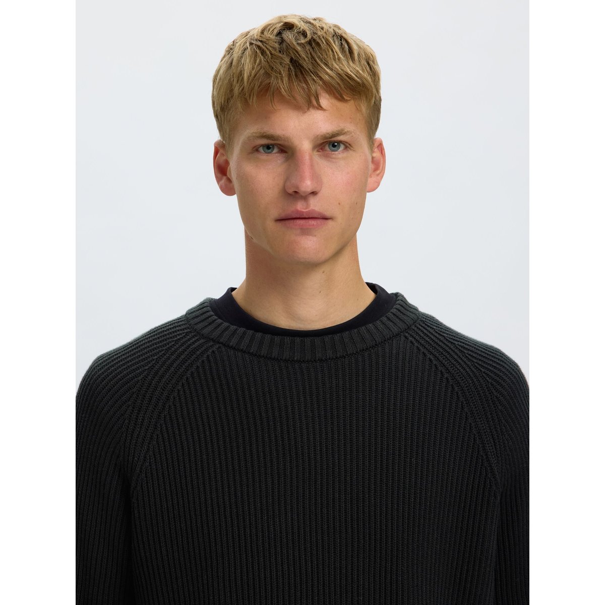Pull Ras Du Cou noir - black1, SELECTED