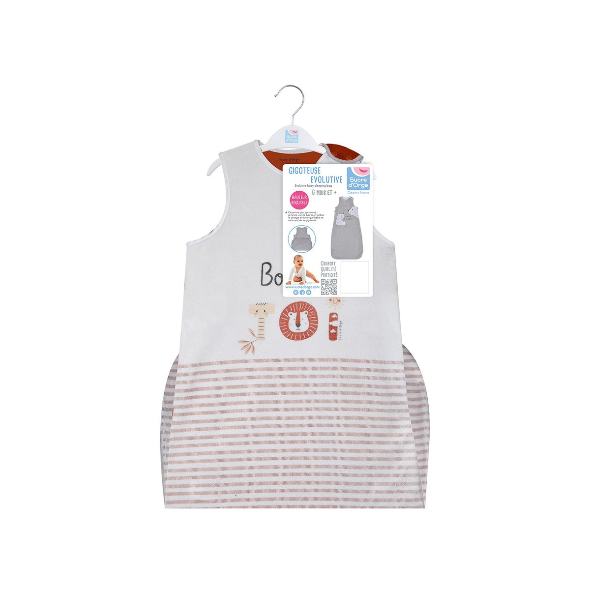 Gigoteuse 6/36m lanzo velours rase sans manches orange, SUCRE D'ORGE