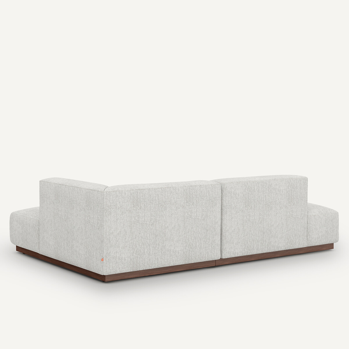 Canapé d'angle droit toile jaspée, Jacopo gris/blanc, AM.PM