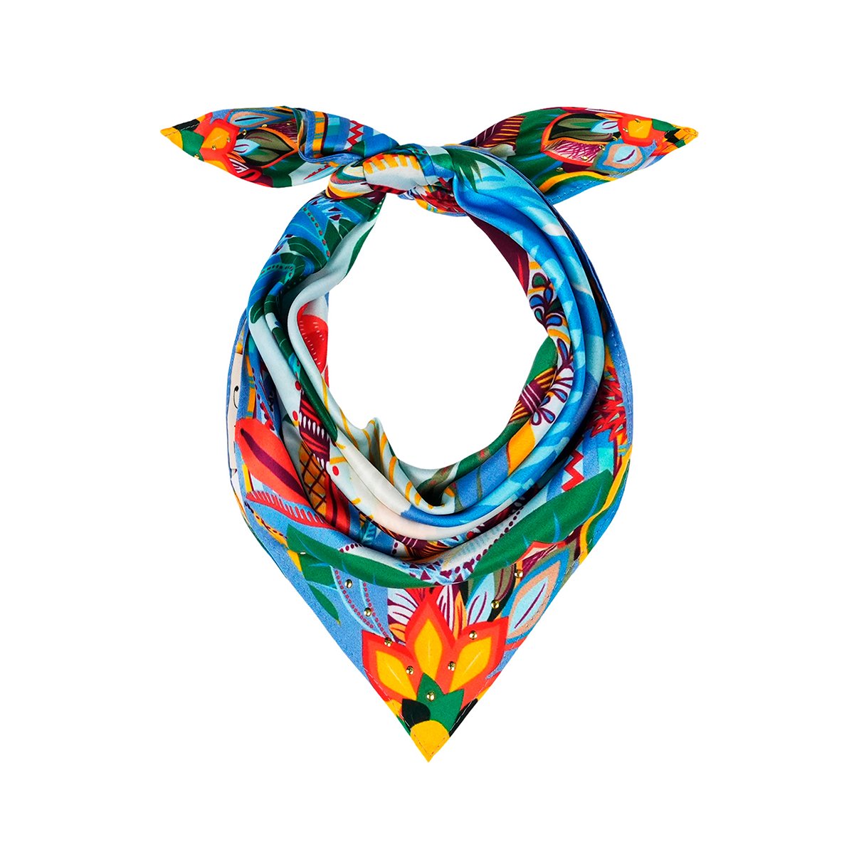 Petit foulard à motifs HAWAI bleu, WILD