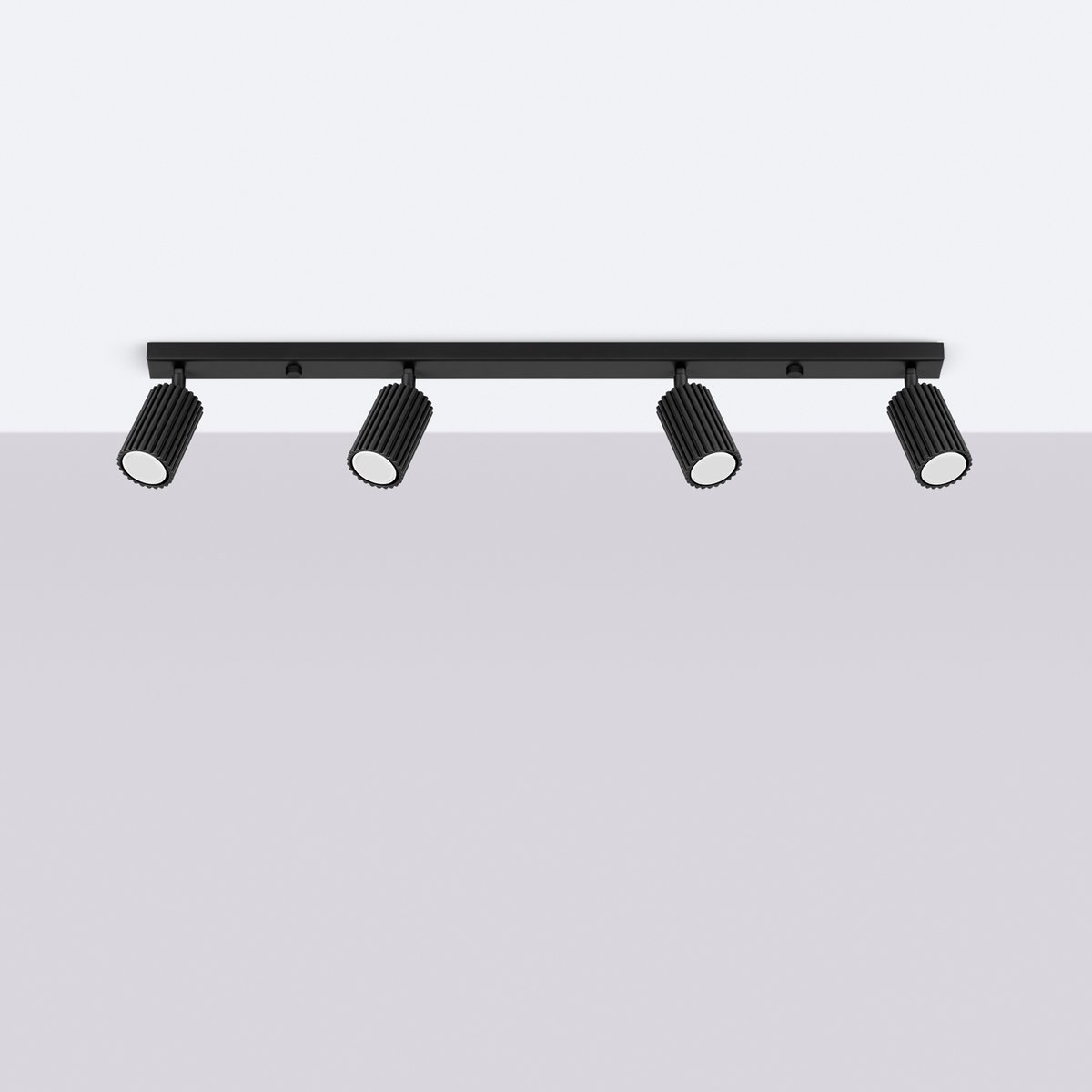 Plafonnier Aluminium Noir GU10 4 Karbon Line noir, EDEN