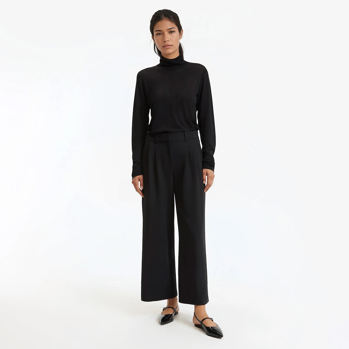 Pantaloni 7/8, larghi con pinces nero , LA REDOUTE COLLECTIONS