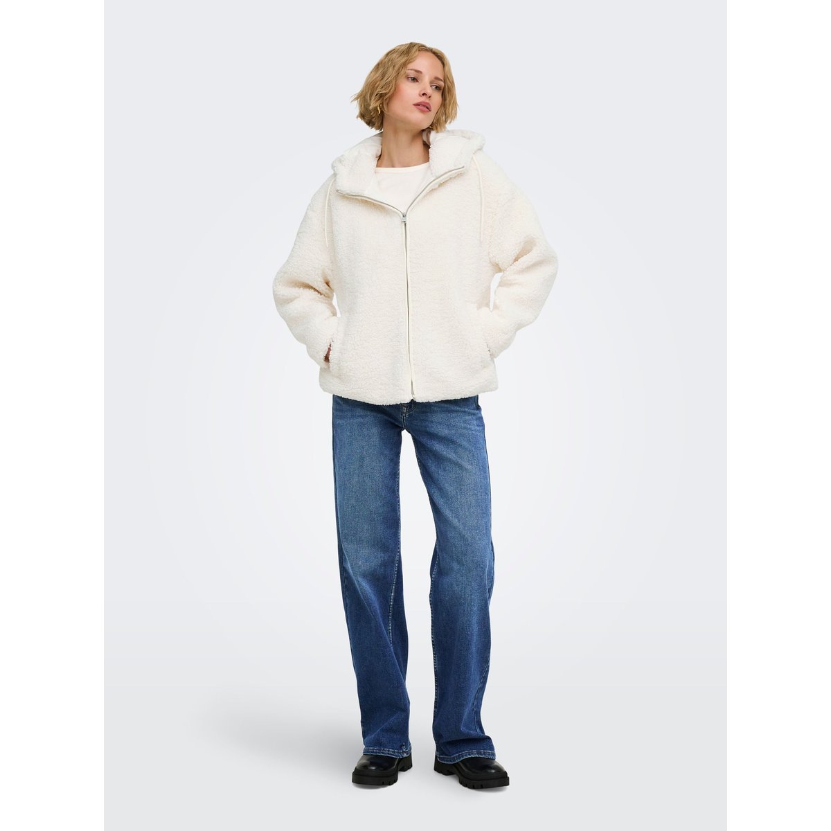 Manteau En Peluche cloud dancer, ONLY