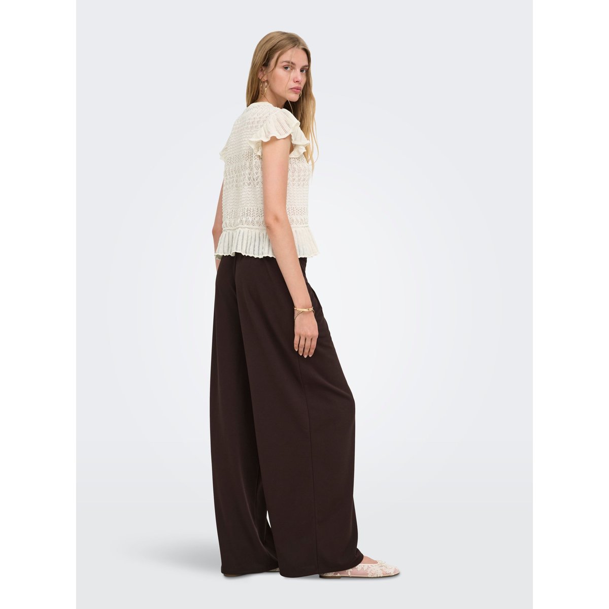T-Shirt En Maille egret, ONLY