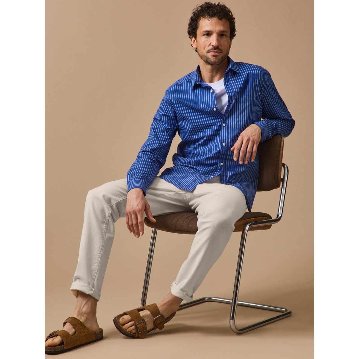 Chemise rayée - coupe contemporaine rayure outremer, CYRILLUS