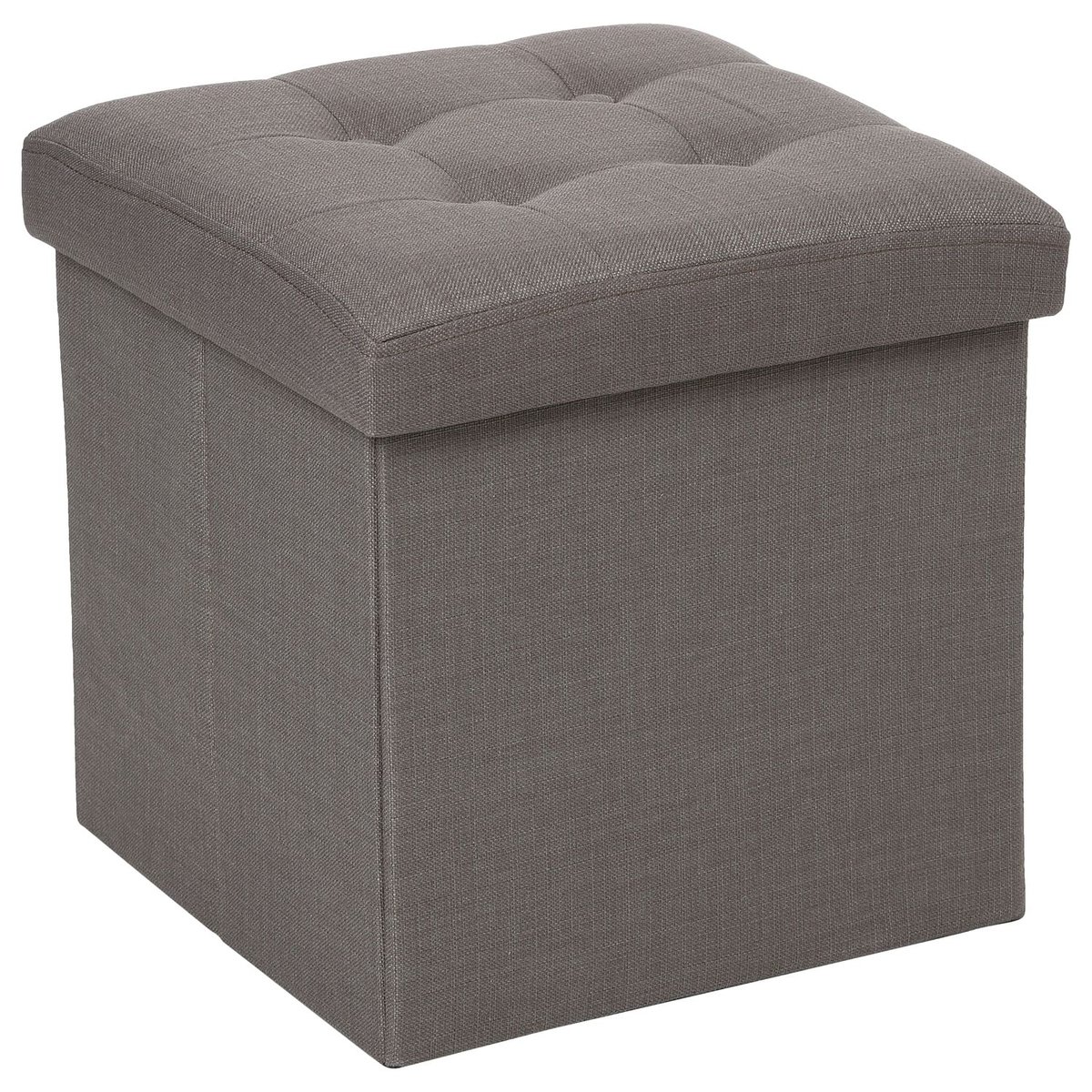 Pouf coffre pliant LYSANDRE gris, ATMOSPHERA