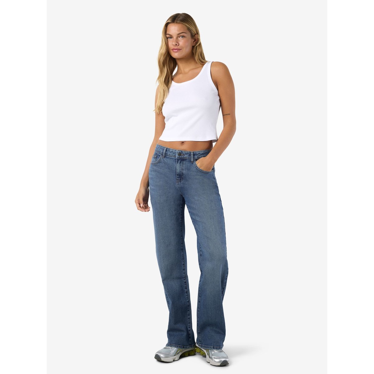 Jean Droit bleu - medium blue denim1, NOISY MAY