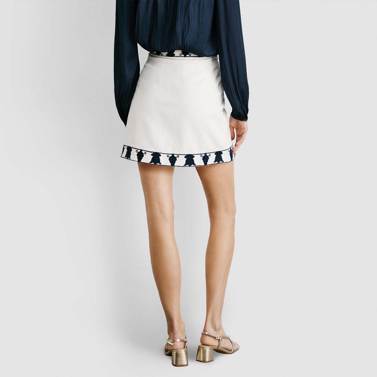 Jupe Courte Avec Broderie blanche mousse, PEPE JEANS