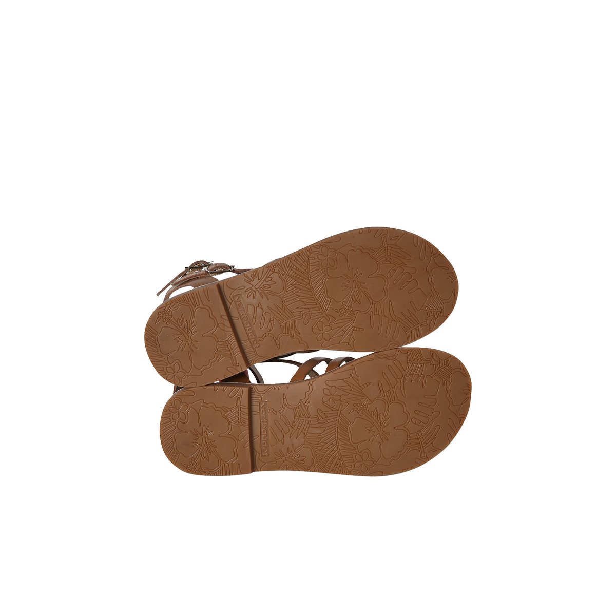 Sandale spartiate cuir à boucles camel, VERTBAUDET