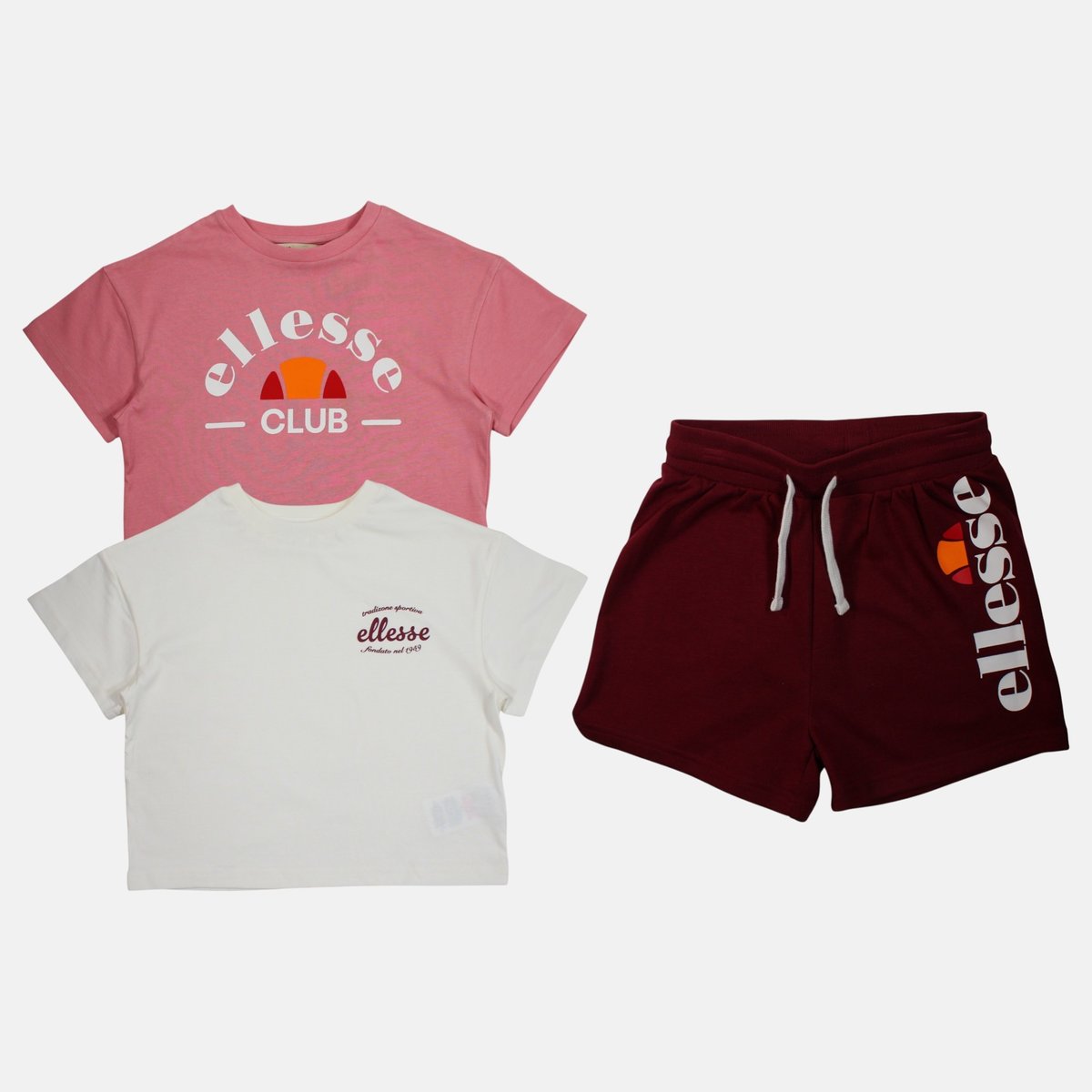 Lot de 2 t-shirts manches courtes et short MISS bordeaux, ELLESSE