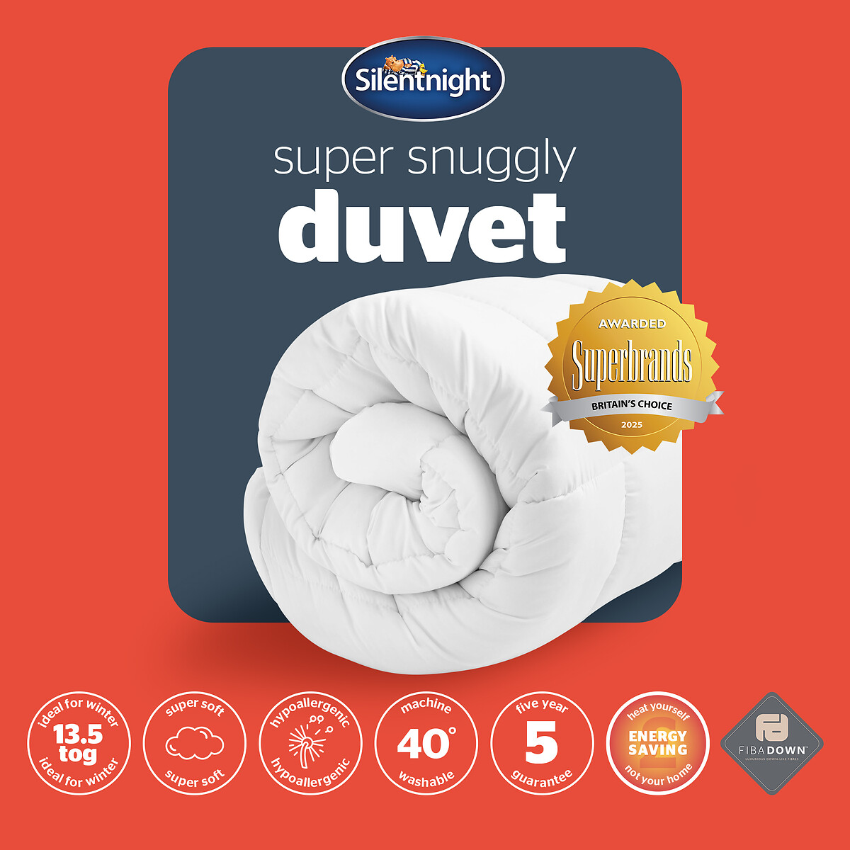 Super Snuggly 13.5 Tog Duvet white, SILENTNIGHT