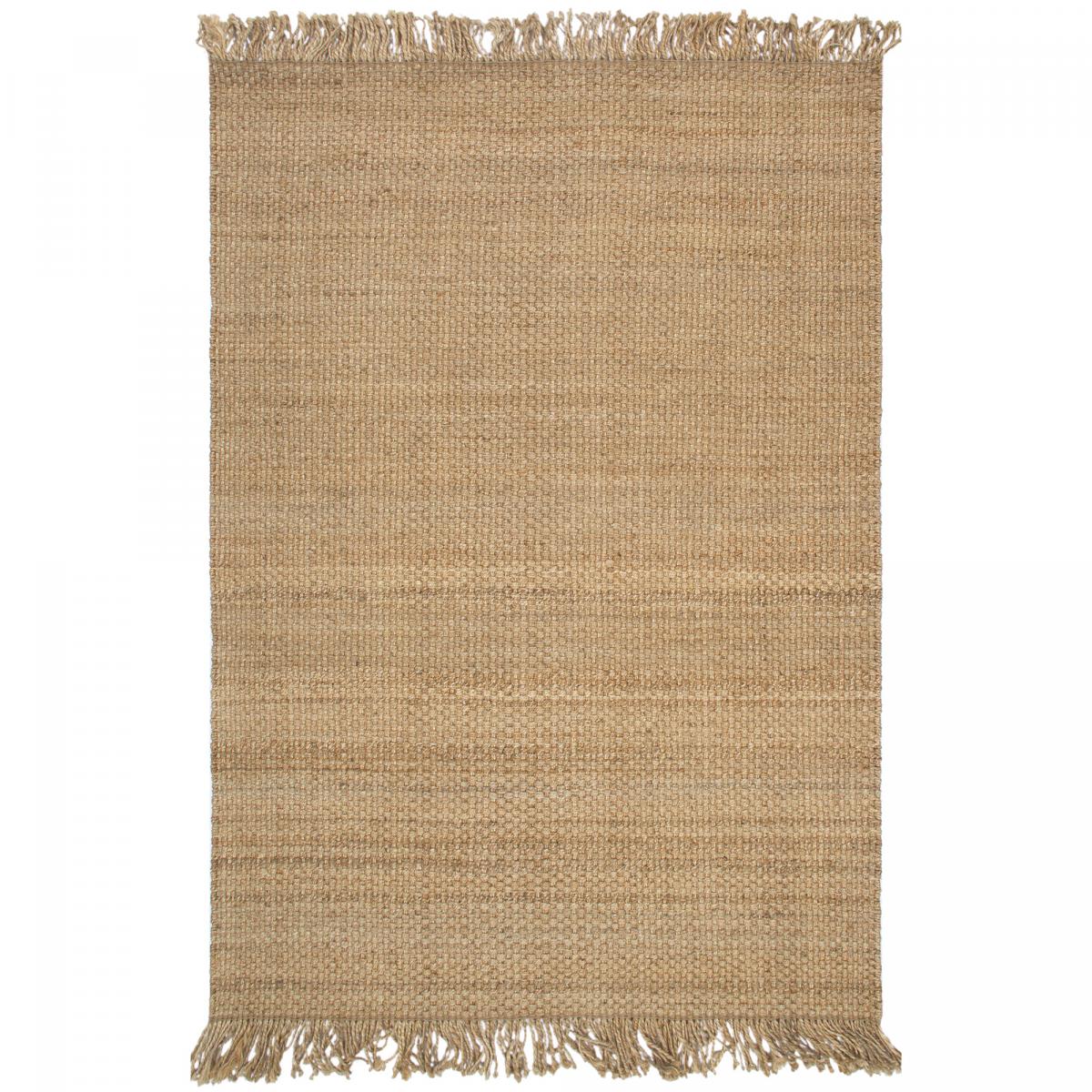 Tapis jute fait main motif uni KIRLOUNE beige, UN AMOUR DE TAPIS
