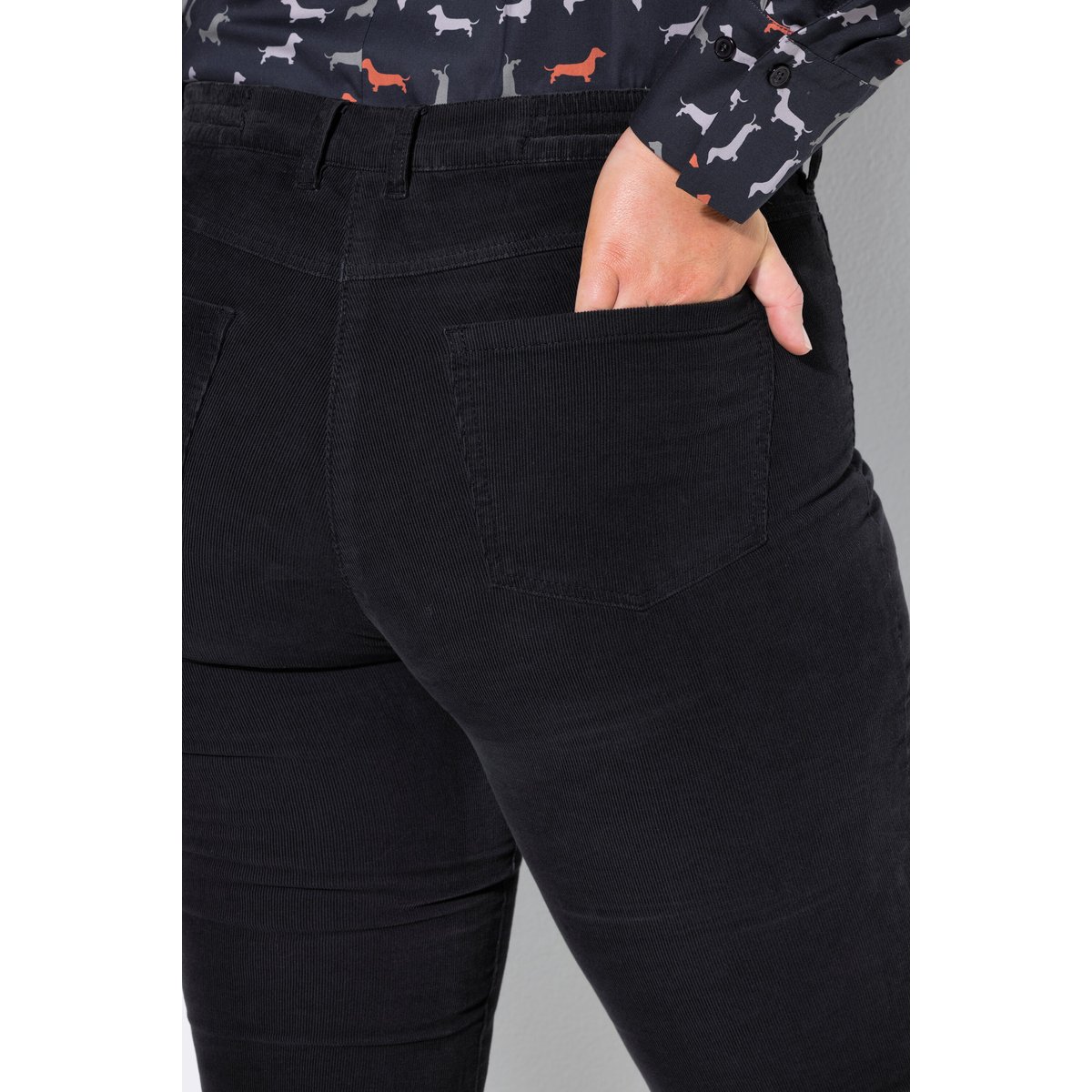 Pantalon en velours côtelé Sarah noir, ULLA POPKEN