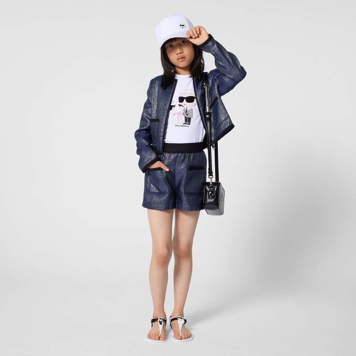 Tee-shirt manches courtes blanc, KARL LAGERFELD KIDS