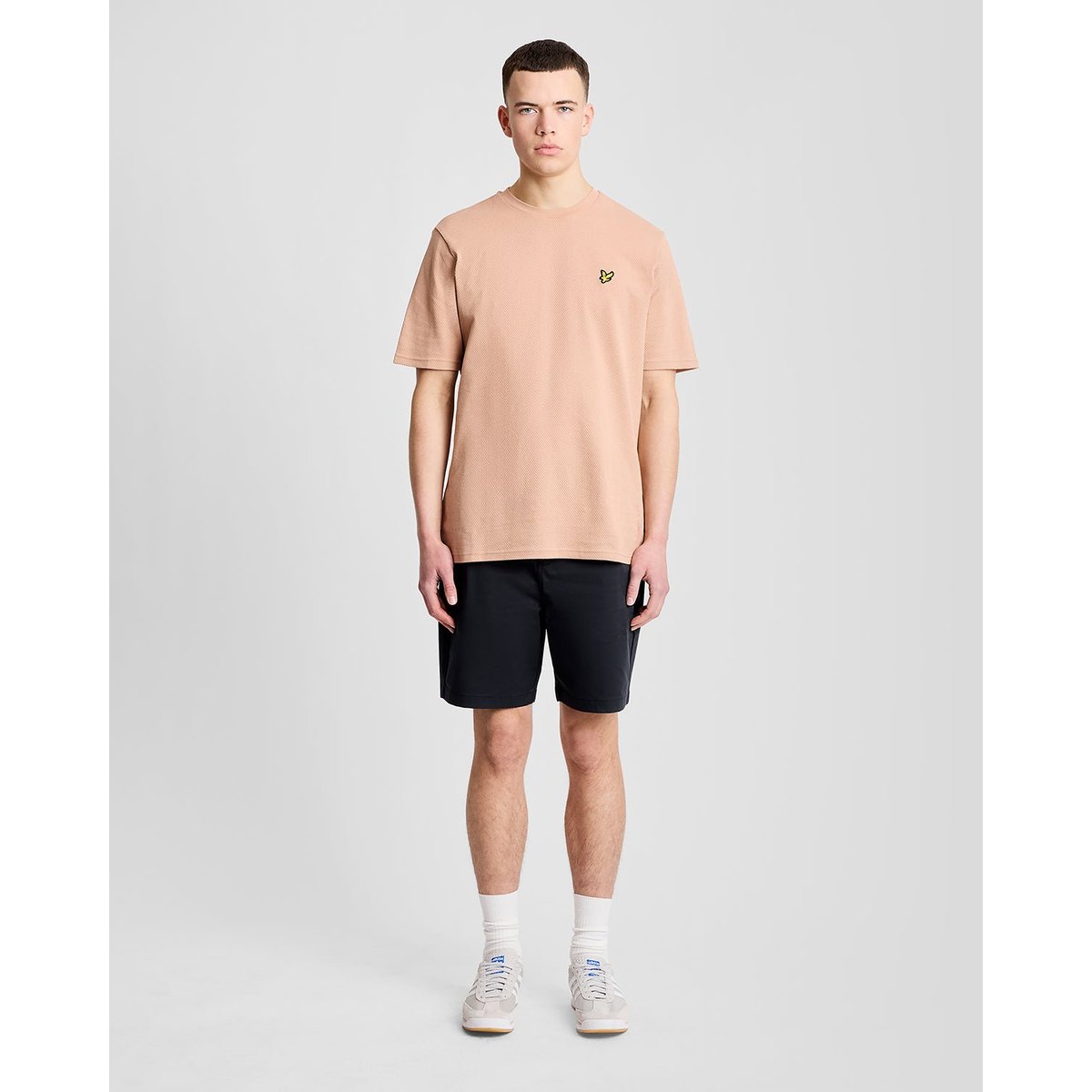 T-shirt jacquard texturé brun orge, LYLE & SCOTT