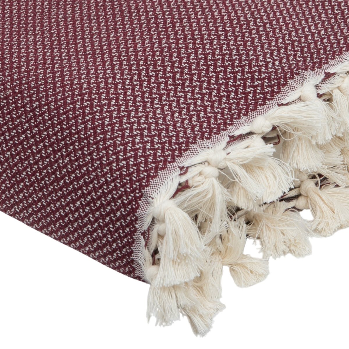 Plaid coton ZERMATT bordeaux, FEBRONIE