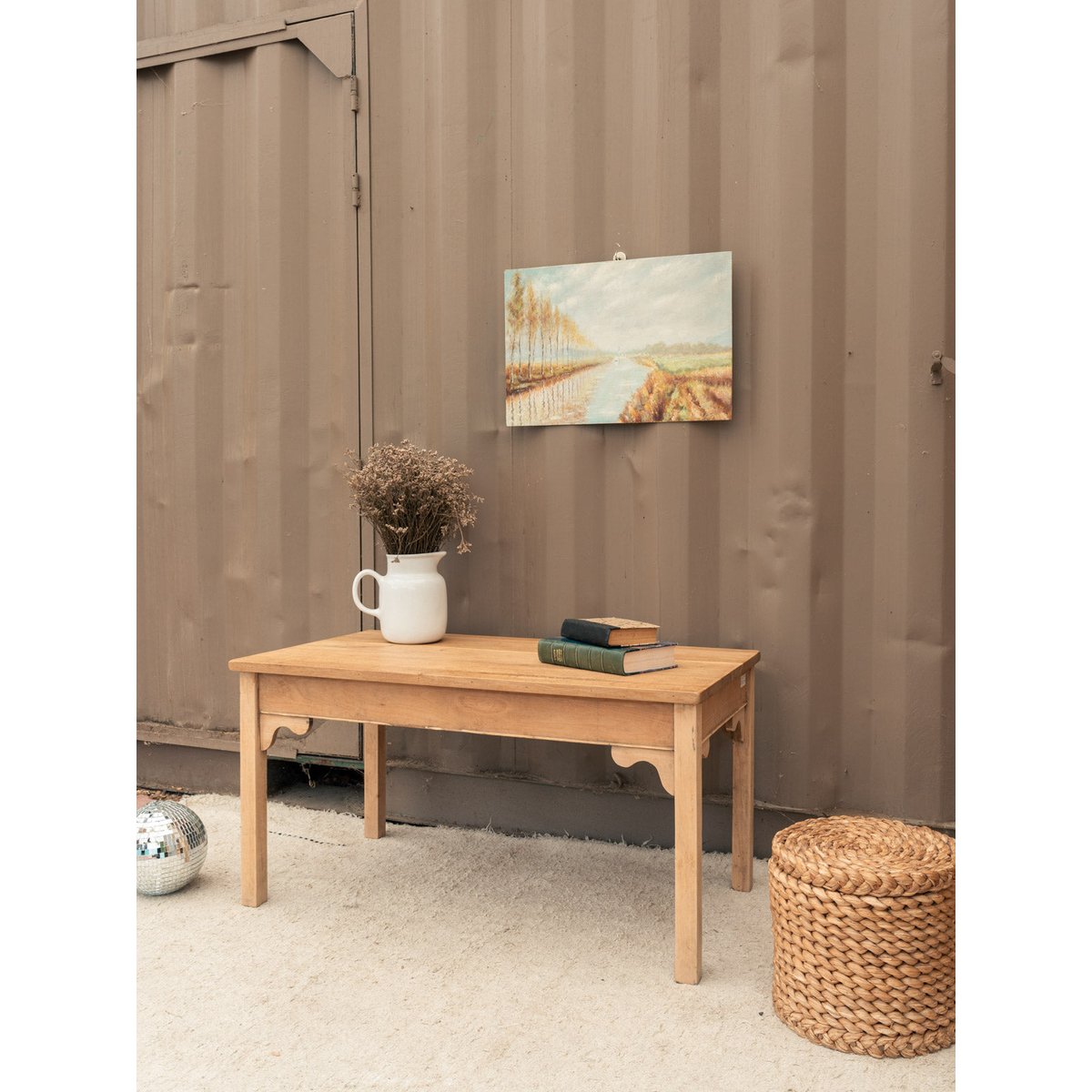 Table basse en chêne Léonie N°1587 - Bon état bois clair, DEBONGOUT