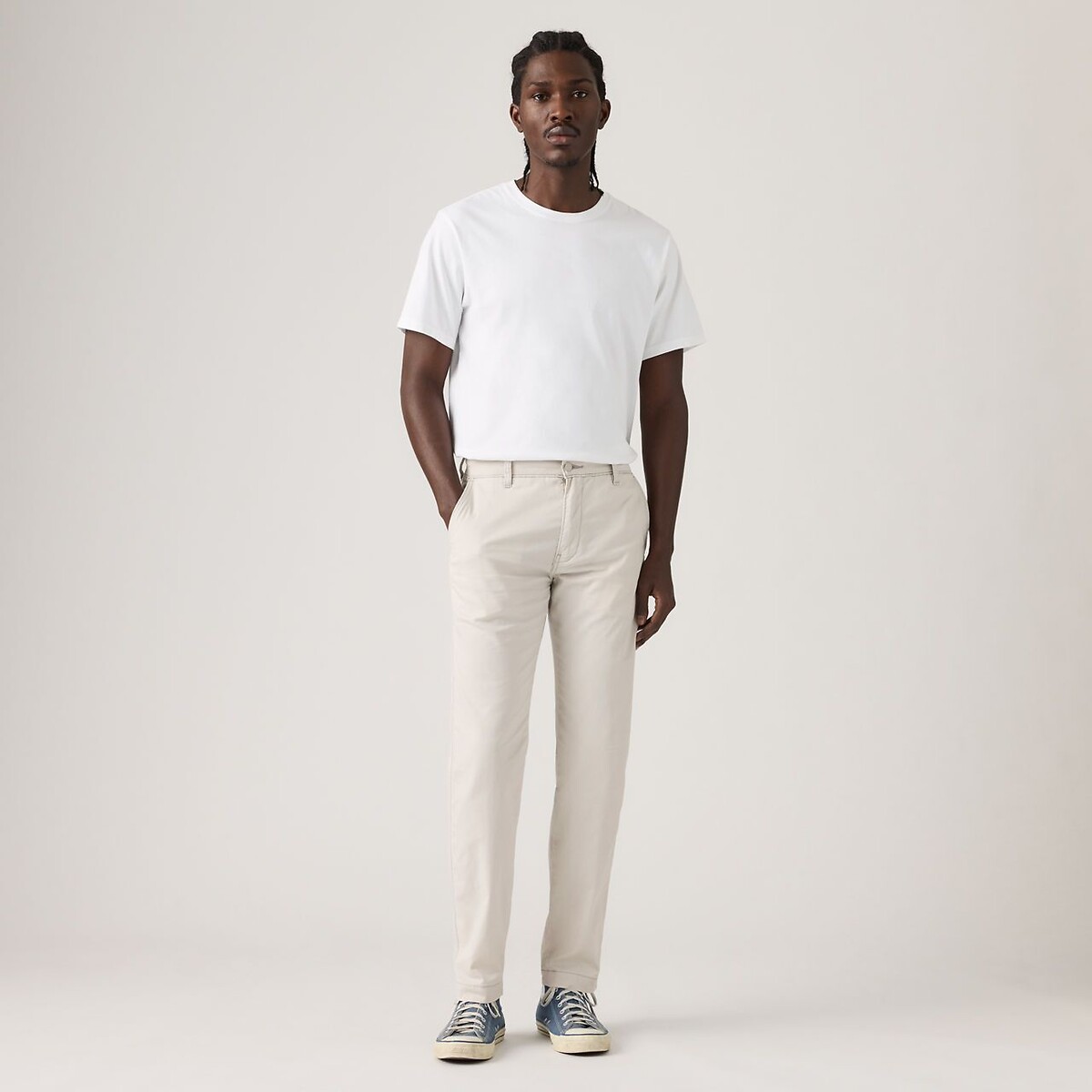 Pantaloni XX chino STD II in cotone e lino crema, LEVI'S