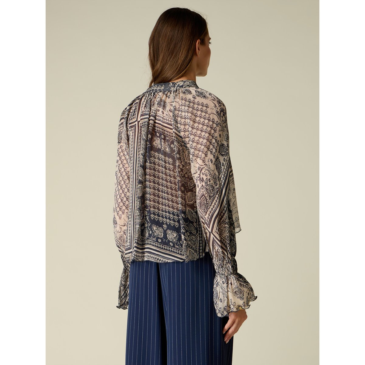 Blouse à motifs bleu, OLTRE