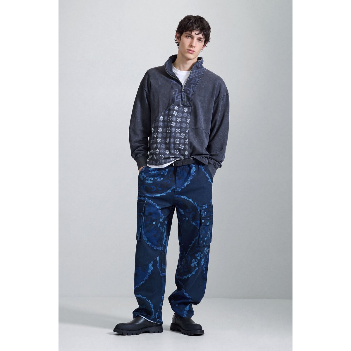 sweat-shirt en coton avec logo noir, DESIGUAL