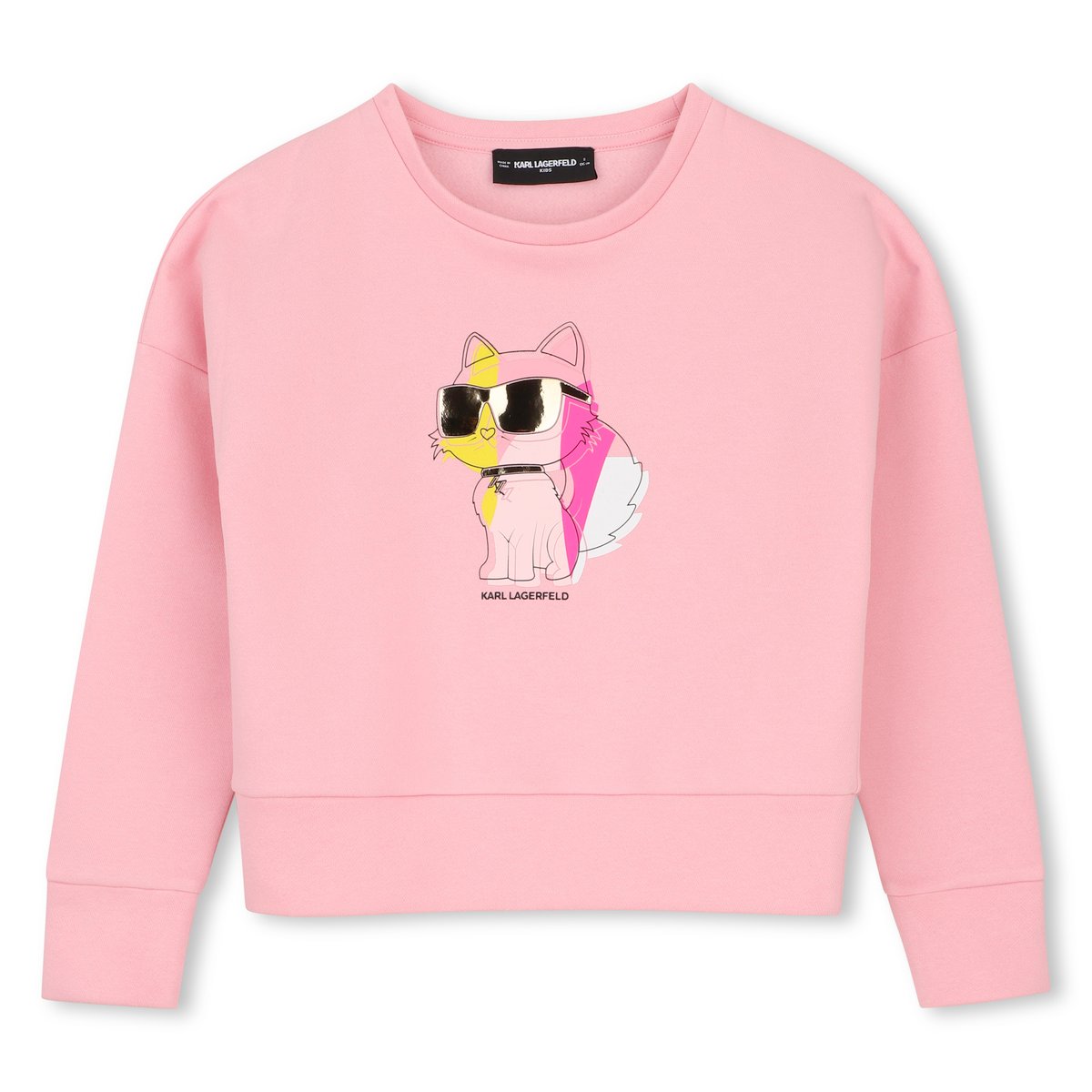 Sweatshirt col rond hortensia, KARL LAGERFELD KIDS
