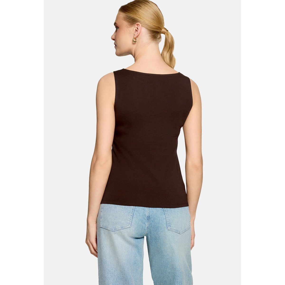 T-shirt basique à encolure bateau chocolate plum, ZERO