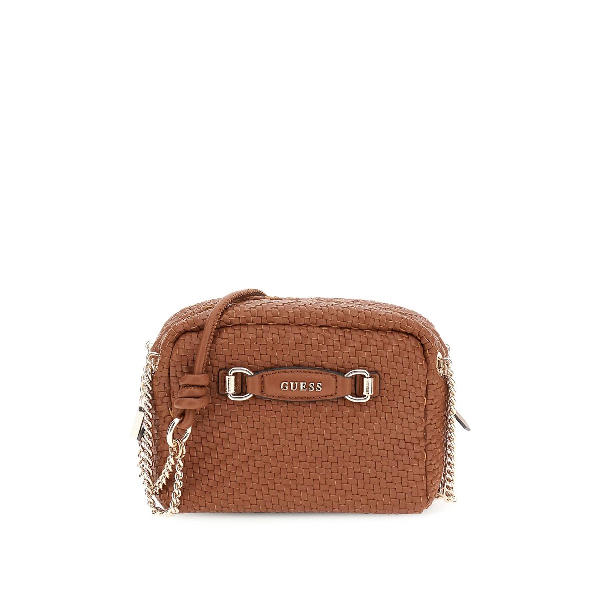 Mini Sac À Bandoulière Francy Tressé marron, GUESS