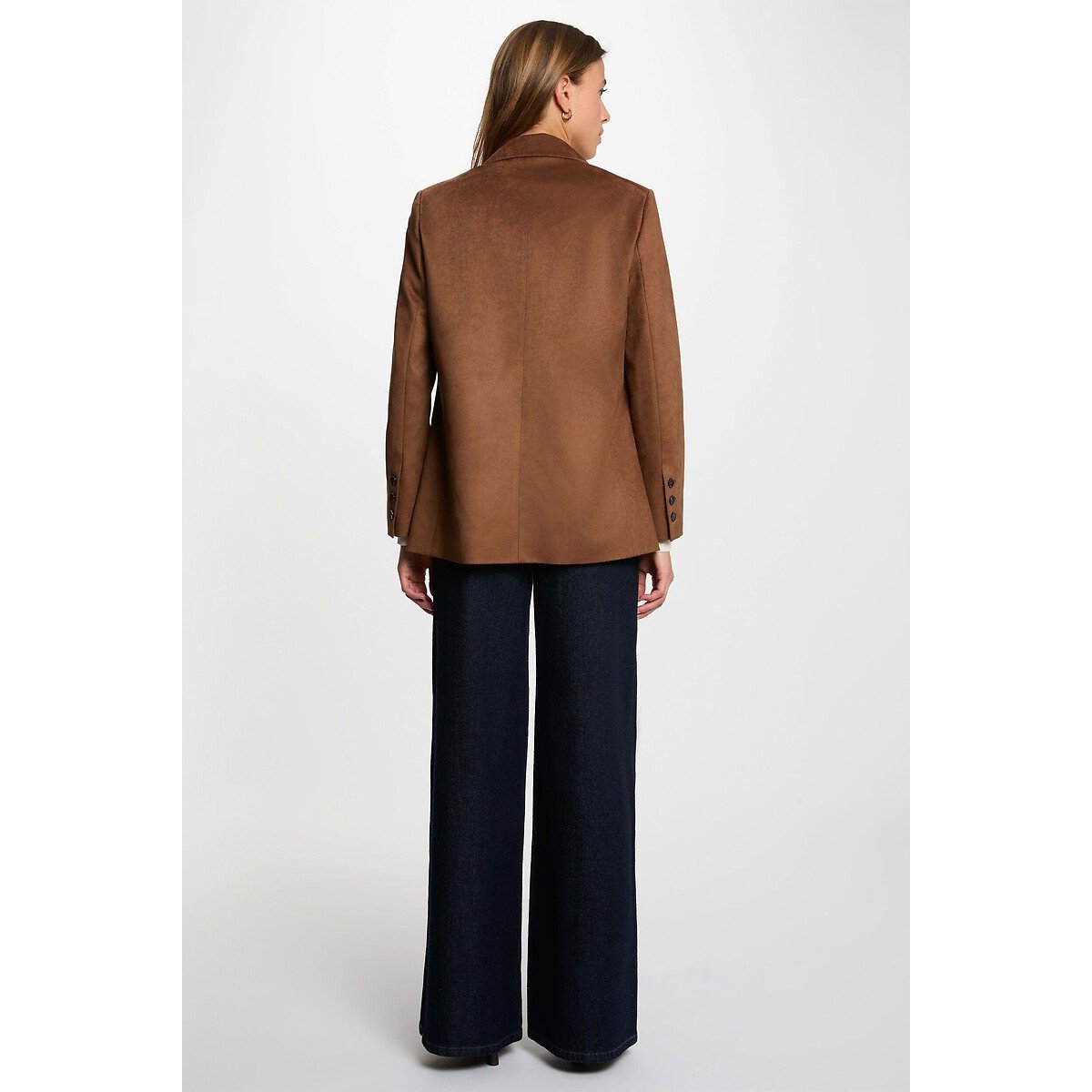 Blazer de antelina camel, MORGAN