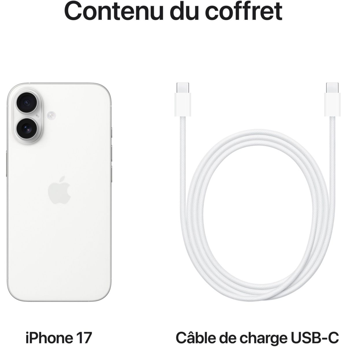 Smartphone iPhone 17 5G 256Go Blanc couleur unique, APPLE