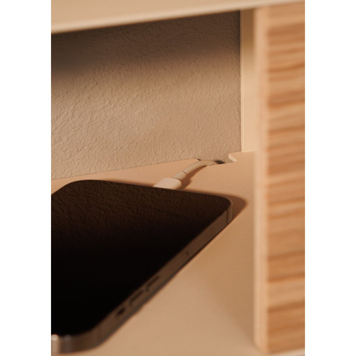 Console murale SION beige cashew / bois de chêne, METALLBUDE