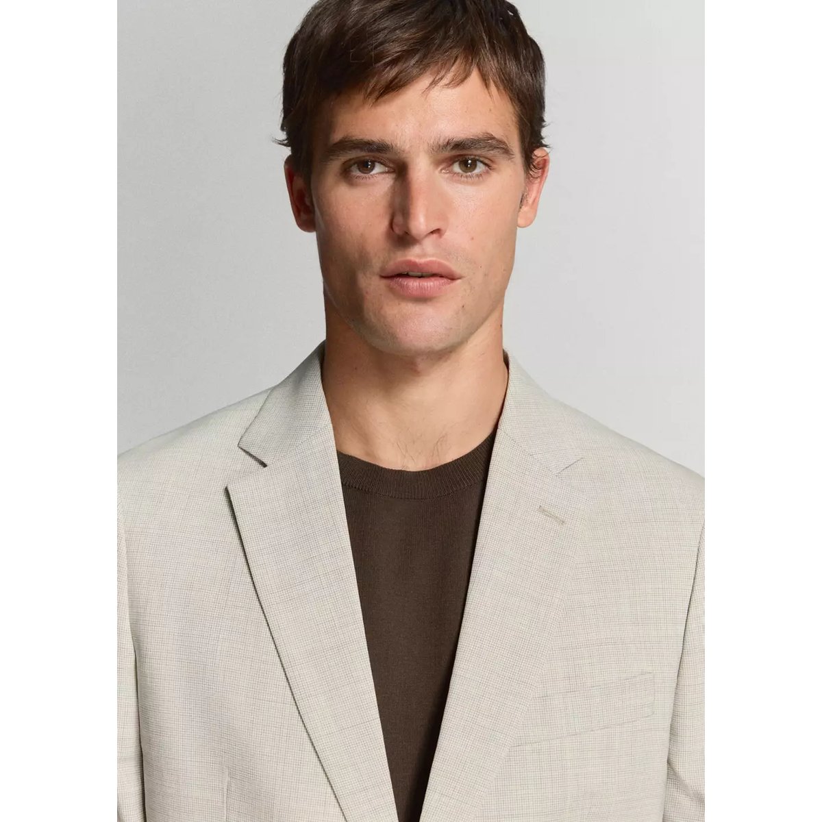 Veste costume Turin 100 % laine vierge beige, MANGO MAN