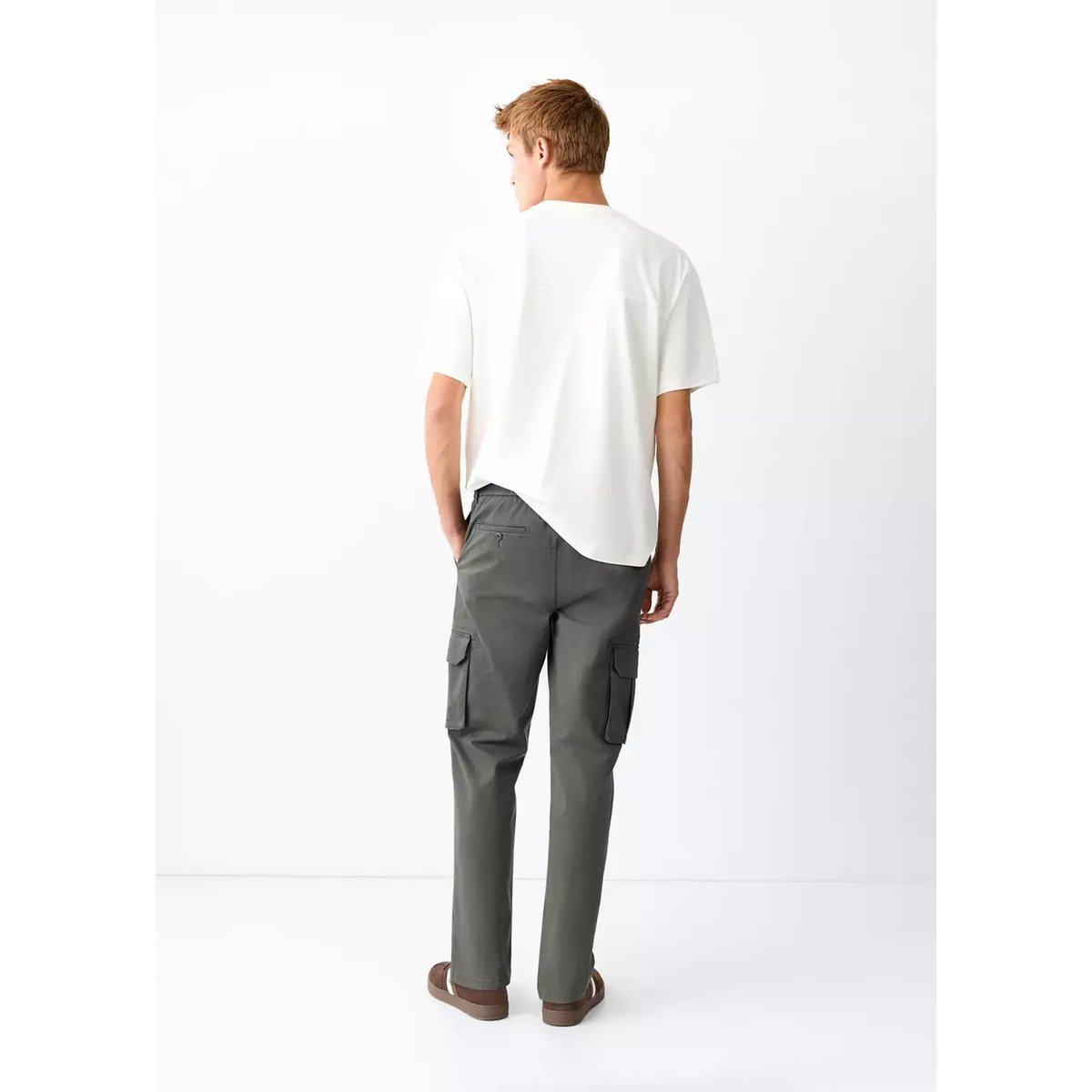 Pantalon droit cargo vert pastel, MANGO TEEN