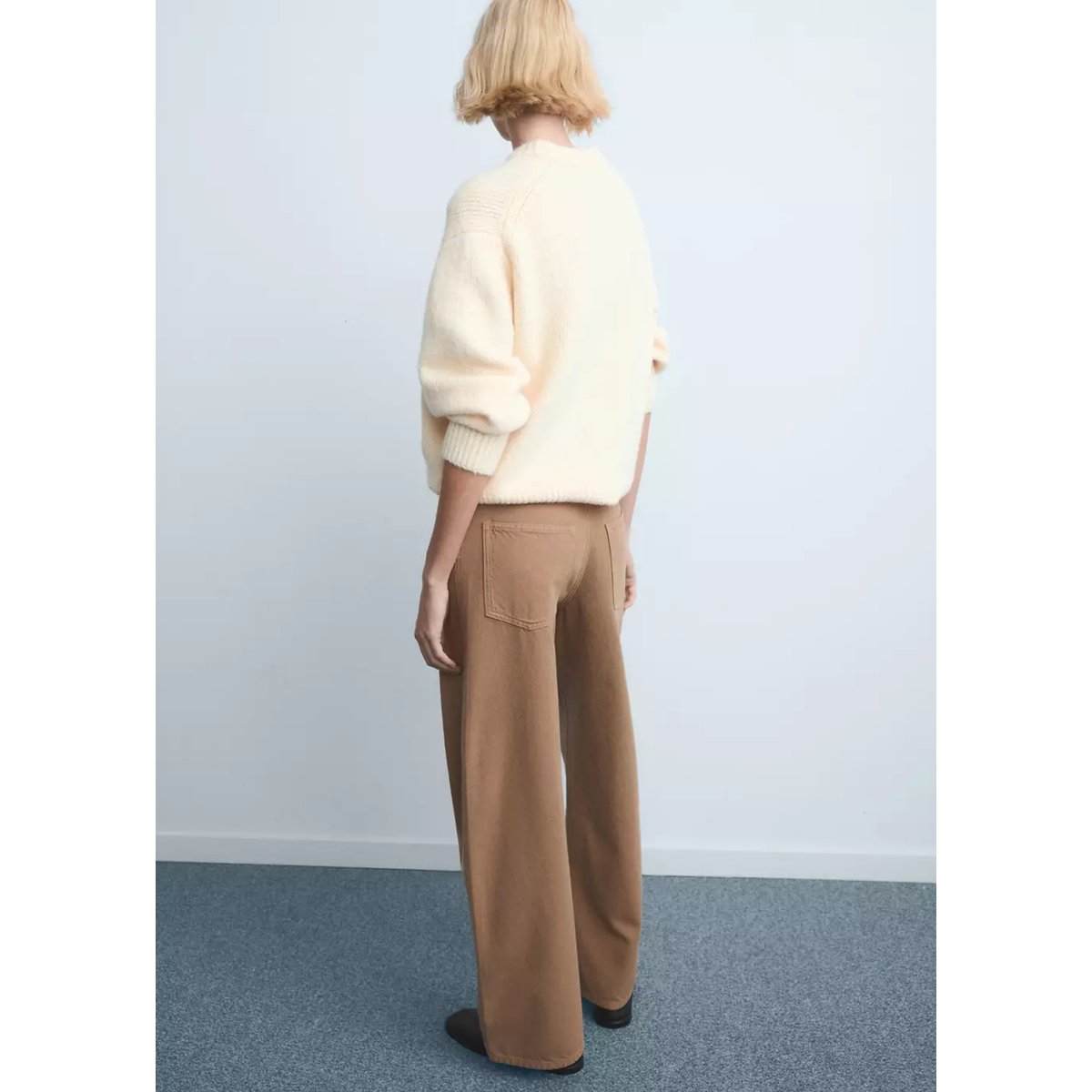 Jean balloon taille basse sable, MANGO