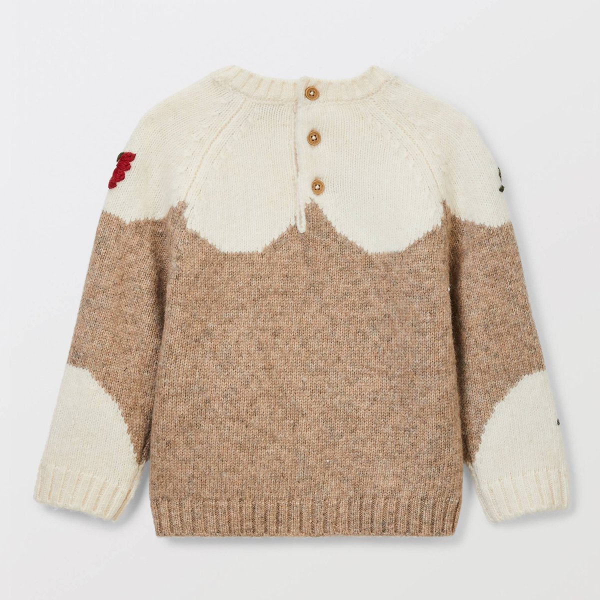 Pull jacquard brodé veloute melange, BOUT'CHOU
