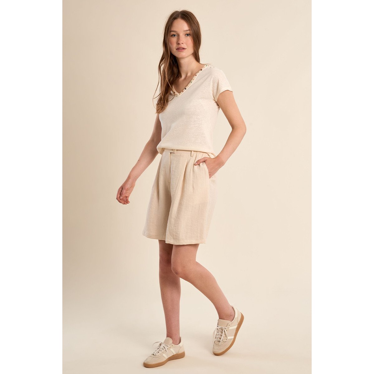 Short de blazer taille haute offwhite, MOLLY BRACKEN