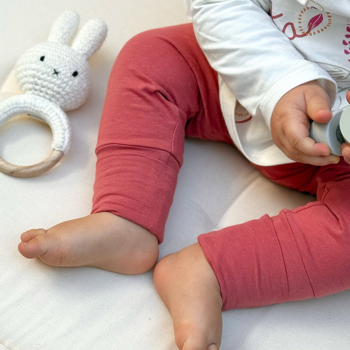 Pyjama enfant 2 pièces à pieds retroussables Fiesta terracotta, PETIT BEGUIN