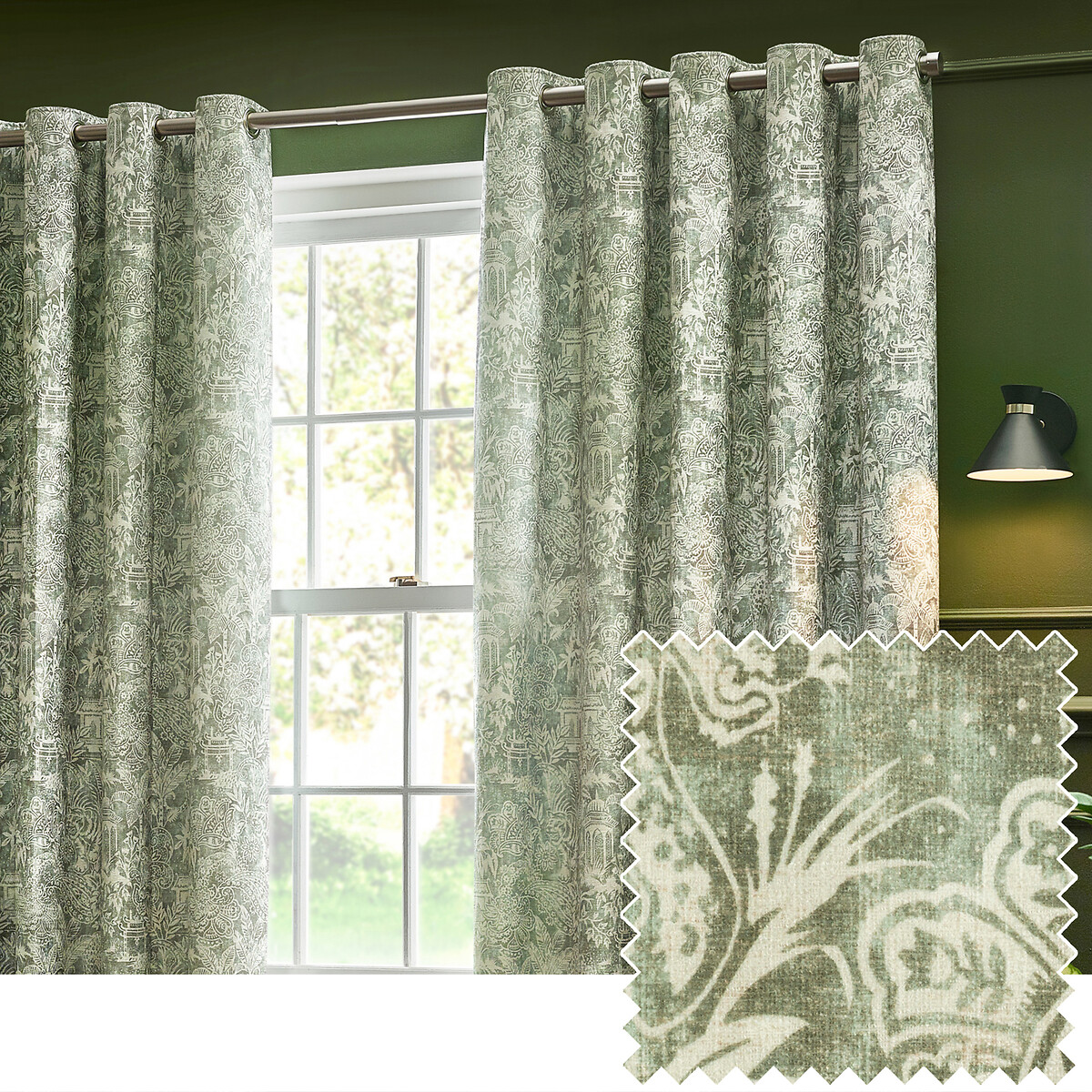 Bengal Eyelet Curtains sage, WYLDER