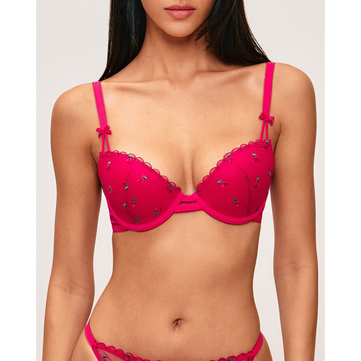 Soutien-gorge ampliforme à motif cerise CHERRYPICANTIZ framboise, UNDIZ