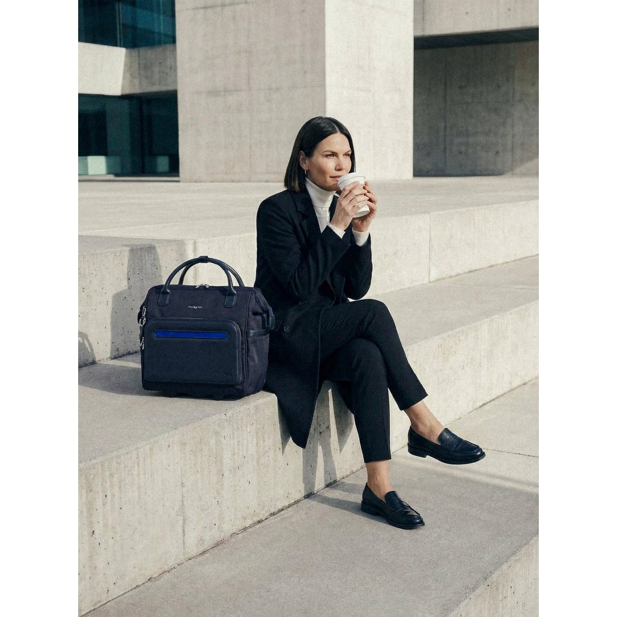 Sac ordinateur à roulettes grand volume sécurisé peacoat blue, HEDGREN