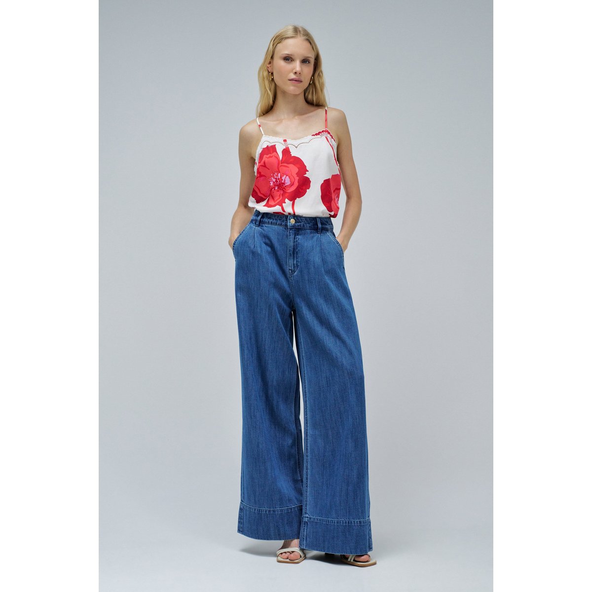 HAUT À MOTIF FLORAL ecru, SALSA JEANS