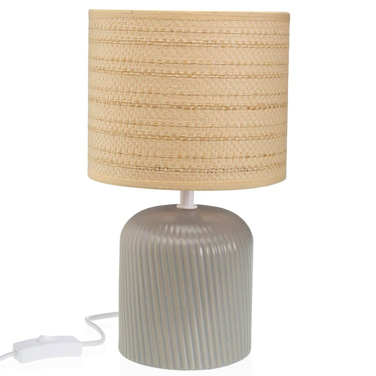 Lampe à poser céramique grise 18x18x31.5cm gris, VERSA