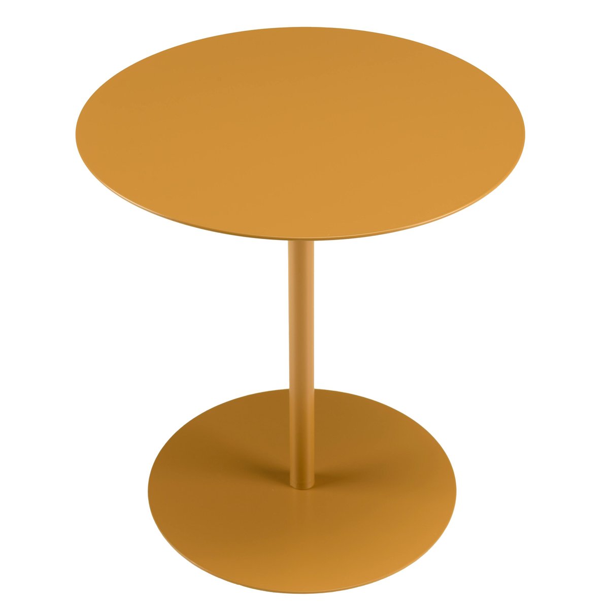 Table d'appoint ronde en acier marron CASTILLE moutarde, PIER IMPORT