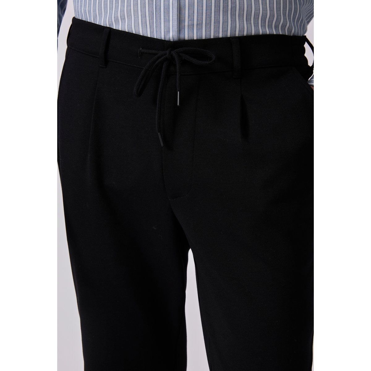 Pantalon coupe chino en maille piquée noir, DAMART